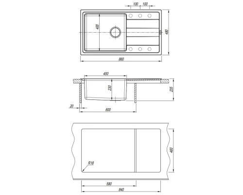 Кухонная мойка Florentina Combi шампань 21.400.D0860.202