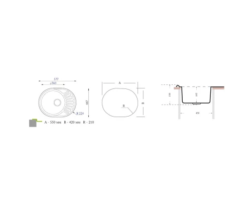 Кухонная мойка Florentina Forum матовая сталь FO.577.447.B.10.M.08