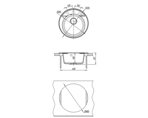 Кухонная мойка Flortek Авис грей 23.010.B0500.305