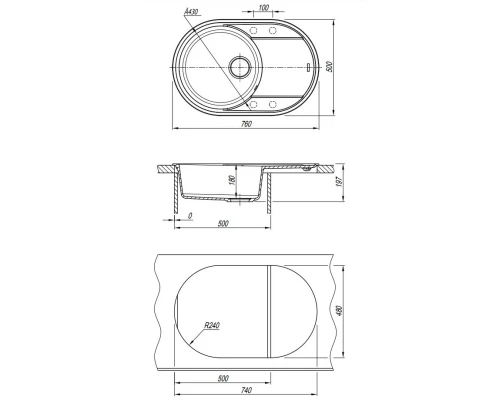 Кухонная мойка Flortek Дафна жасмин 23.030.С0760.201