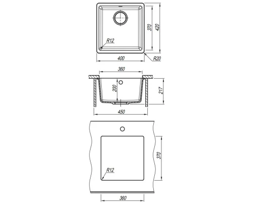 Кухонная мойка Flortek Ринг бежевый 24.050.B0360.104