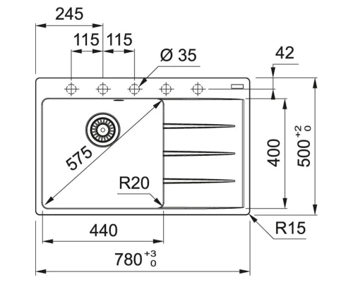 Кухонная мойка Fragranit Franke Centro CNG 611/211-78 TL оникс 114.0639.731