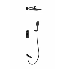 Душевая система скрытого монтажа Ganzer с тропическим душем и ручным душем  GZ07165-C черный
