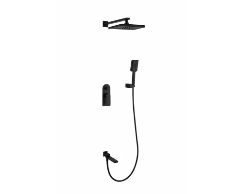 Душевая система скрытого монтажа Ganzer с тропическим душем и ручным душем  GZ07165-C черный