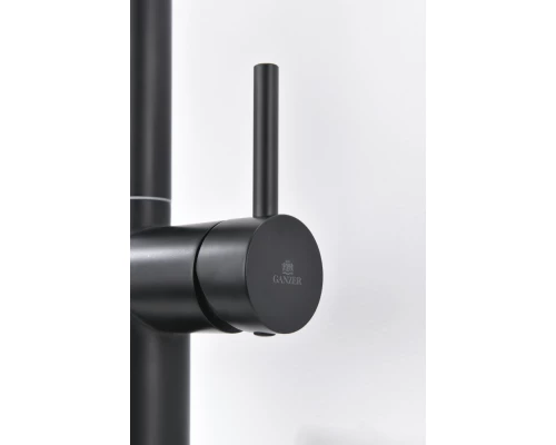 16036-C Смес. од. для кухни с ВЫД. лейкой и подк. ФИЛЬТ. (ЧЕРНЫЙ)  GANZER (10/1шт)