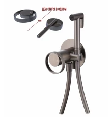 Смеситель встраиваемый с гигиеническим душем из латуни Ganzer  GZ19157-Q графит