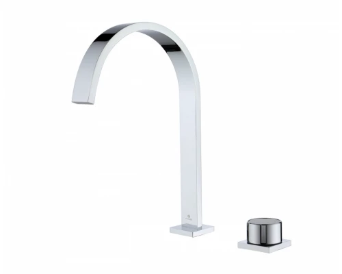 Смеситель для раковины из латуни врезной на 2 отверстия Ganzer GZ01112 хром