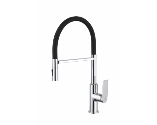Смеситель для кухни GANZER GZ07126 с гибким магнитным изливом, цвет хром/черный