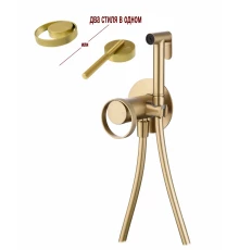 Смеситель встраиваемый с гигиеническим душем из латуни Ganzer GZ19157-S матовое золото