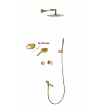 Встраиваемый душевой комплект с тропическим душем от бренда Ganzer из латуни  GZ19165-S матовое золото