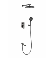 Встроенный смеситель для душа из латуни Ganzer с 3-функ.  GZ06165-Q графит