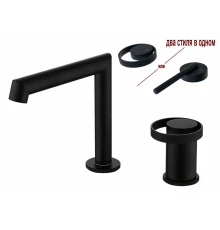 Смеситель  на борт раковины 2 отверстия от бренда Ganzer  GZ19114-C черный