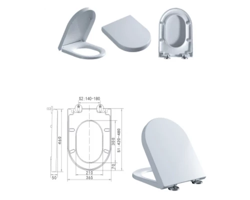 Крышка для унитаза с микролифтом д.460мм*ш.365мм GZ19003 от бренда Ganzer цвет белый