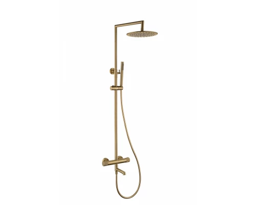 Душевой комплект с тропическим душем и термостатом из латуни Ganzer  GZ19170-S матовое золото
