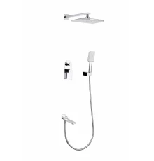 Душевая система скрытого монтажа Ganzer с тропическим душем и ручным душем GZ07165 хром