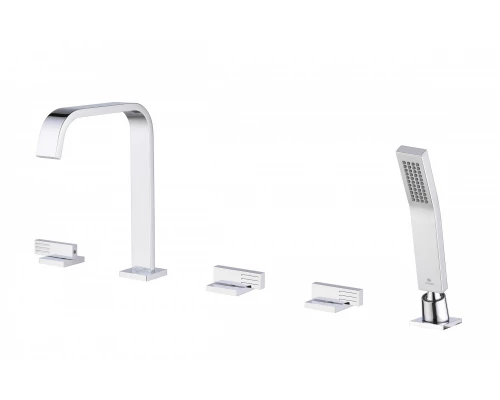 Встраиваемый смеситель на борт ванны 5 отверстий Ganzer из латуни GZ01133 хром