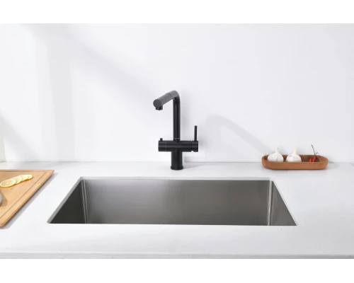 16036-C Смес. од. для кухни с ВЫД. лейкой и подк. ФИЛЬТ. (ЧЕРНЫЙ)  GANZER (10/1шт)