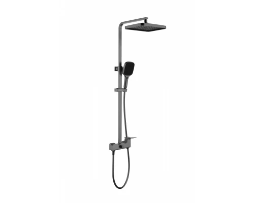 Душевая система с тропическим душем из латуни с поворотным изливом Ganzer GZ05162-Q графит