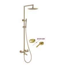 Душевая система с тропическим душем из латуни Ganzer  GZ19162-S матовое золото