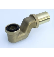 Колено квадратное для ванны из латуни 1"1/2 Ganzer A-08 цвет бронза