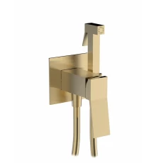 Встраиваемый смеситель с гигиеническим душем из латуни Ganzer GZ05157-S матовое золото
