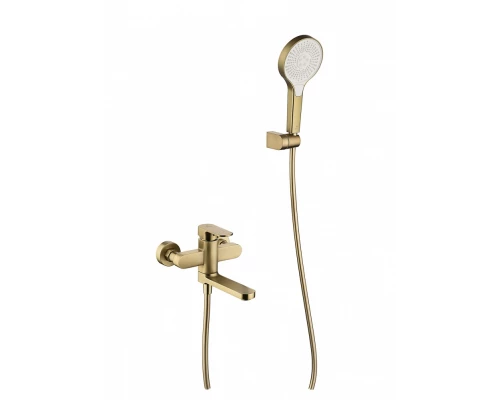 Смеситель для ванны и душа с коротким изливом от бренда Ganzer из латуни  GZ06132-S матовое золото