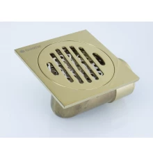 Трап угловой с обратным клапаном 10х10 Ganzer T002-P золото