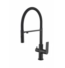 Смеситель для кухни под фильтр с гибким изливом из латуни Ganzer GZ07127-С черный