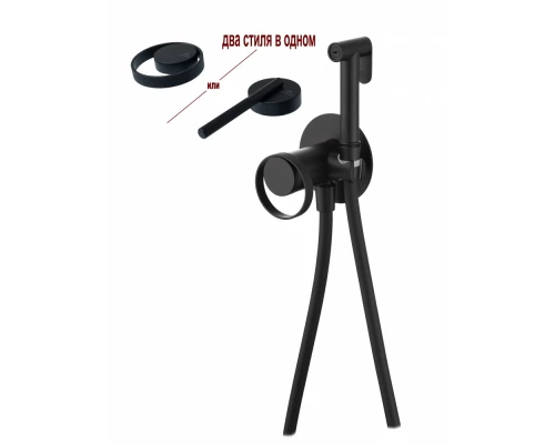 Смеситель встраиваемый с гигиеническим душем из латуни Ganzer GZ19157-C черный