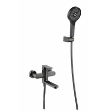 Смеситель для ванны и душа с коротким изливом от бренда Ganzer из латуни  GZ06132-Q графит