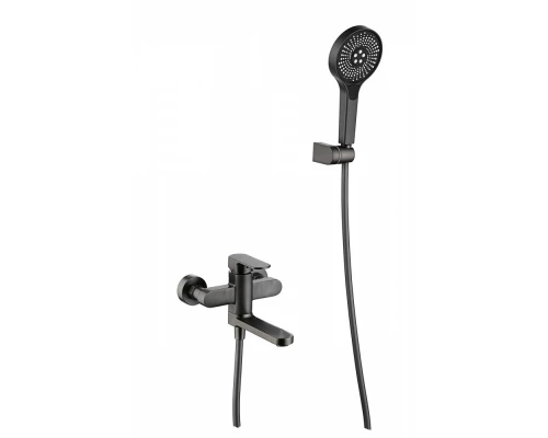 Смеситель для ванны и душа с коротким изливом от бренда Ganzer из латуни  GZ06132-Q графит