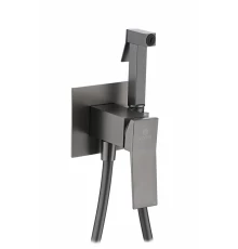 Встраиваемый смеситель с гигиеническим душем из латуни Ganzer GZ05157-Q графит