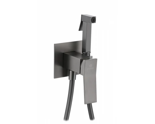 Встраиваемый смеситель с гигиеническим душем из латуни Ganzer GZ05157-Q графит