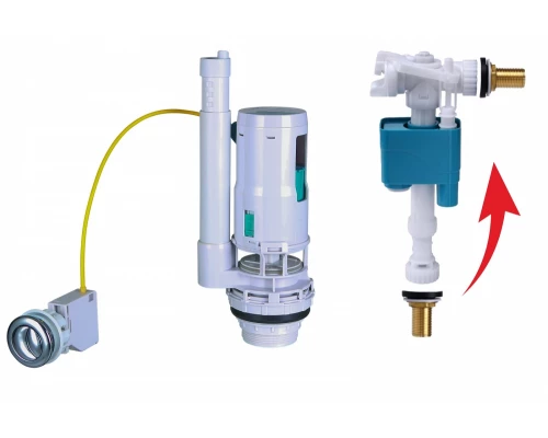 Комплект арматура для бочка унитаза с тросом на 2 кнопки Ganzer GZ8589