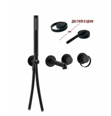 Встраиваемый смеситель для ванны скрытого монтажа от бренда Ganzer из латуни GZ19134-C черный