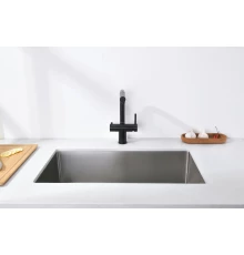 16036-C Смес. од. для кухни с ВЫД. лейкой и подк. ФИЛЬТ. (ЧЕРНЫЙ)  GANZER (10/1шт)