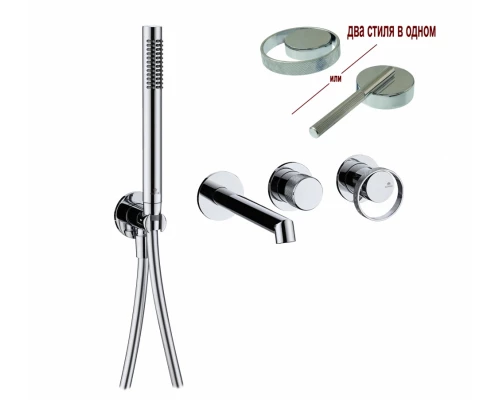 Встраиваемый смеситель для ванны скрытого монтажа от бренда Ganzer из латуни GZ19134 хром