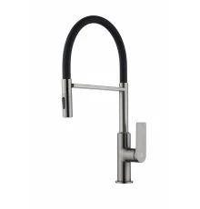 Смеситель для кухни GANZER GZ07126-Q графит/черный с гибким магнитным изливом