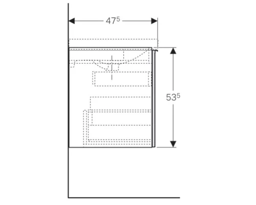 Тумба белый глянец 59,5 см Geberit Acanto 500.609.01.2