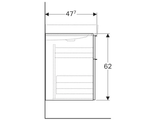 Тумба белый глянец 74 см Geberit iCon 840375000