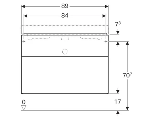 Тумба белый глянец 89 см Geberit iCon 840390000