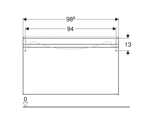 Тумба белый глянец 98,8 см Geberit Renova Plan 869500000
