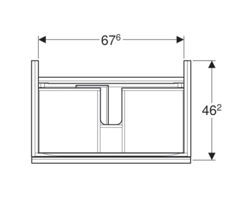 Тумба темно-серый глянец/темно-серый матовый 74 см Geberit Acanto 500.611.JK.2