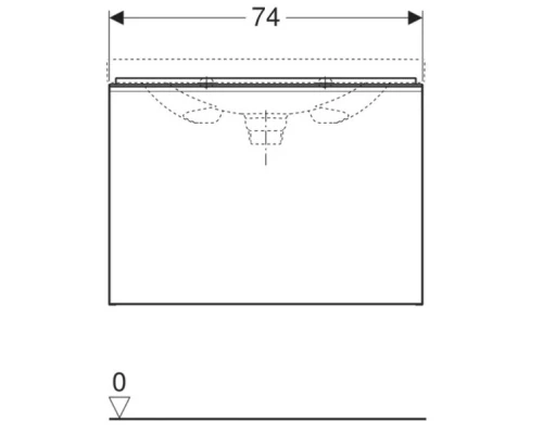 Тумба темно-серый глянец/темно-серый матовый 74 см Geberit Acanto 500.611.JK.2