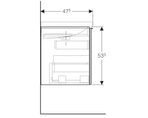 Шкафчик под раковину Geberit Acanto 89x53,5 500.612.JK.2