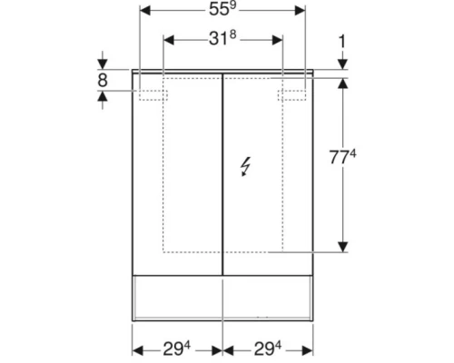 Зеркальный шкаф 59,5x83 см дуб мистик Geberit Acanto 500.644.00.2