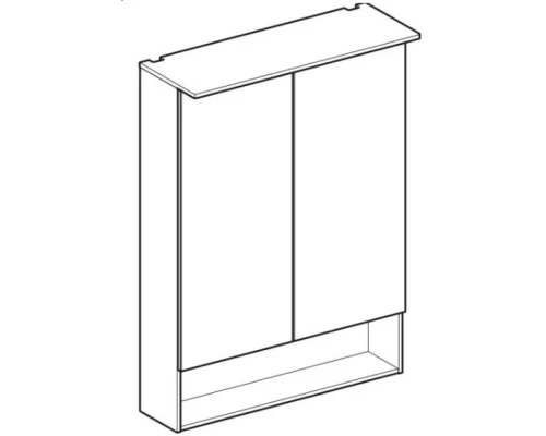Зеркальный шкаф 59,5x83 см дуб мистик Geberit Acanto 500.644.00.2