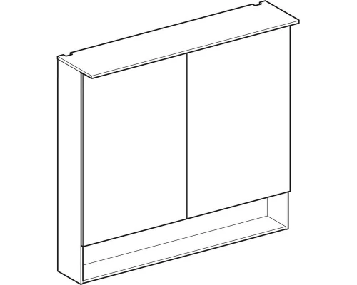 Зеркальный шкаф 74x83 см дуб мистик Geberit Acanto 500.645.00.2