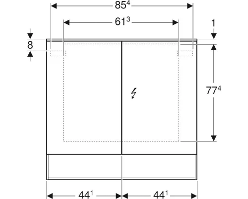Зеркальный шкаф 89x83 см дуб мистик Geberit Acanto 500.646.00.2