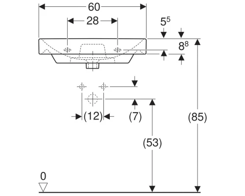 Комплект мебели белый глянец 60 см Geberit Smyle Square 529.352.00.6